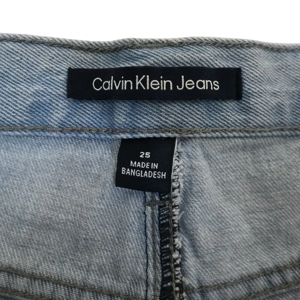Calvin Klein Jeans Womens 25 Button Fly High Rise Jean Shorts